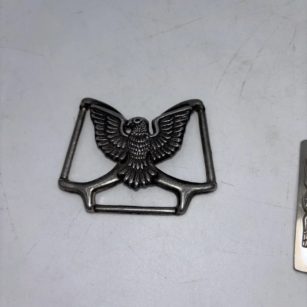 Harley Davidson Square Traditional Biker Motorcycle Belt Buckle Set.